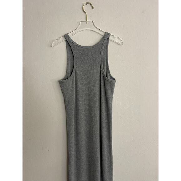 Allbirds S Tank Midi Dress Gray Ribbed Stretch Scoop Merino Wool Hemp Maxi NEW - Picture 8 of 9